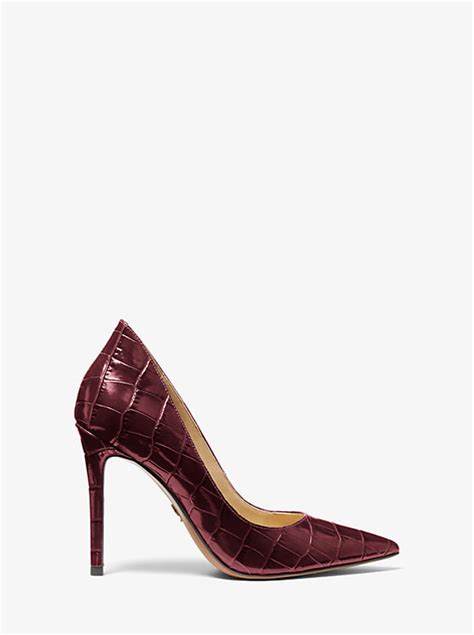 michael kors keke crocodile embossed leather pump|Designer Michael Kors Keke Pumps for Women .